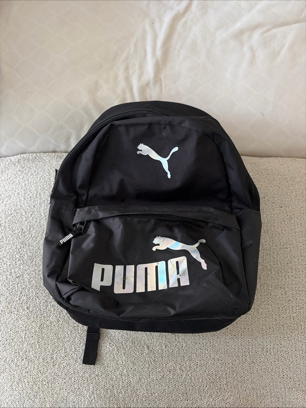 Puma Black Backpack with Iridescent Logo